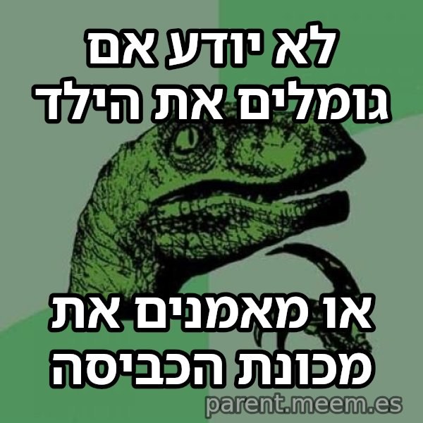 הפילוסורפטור meme: לא יודע אם גומלים את הילד / או מאמנים את מכונת הכביסה